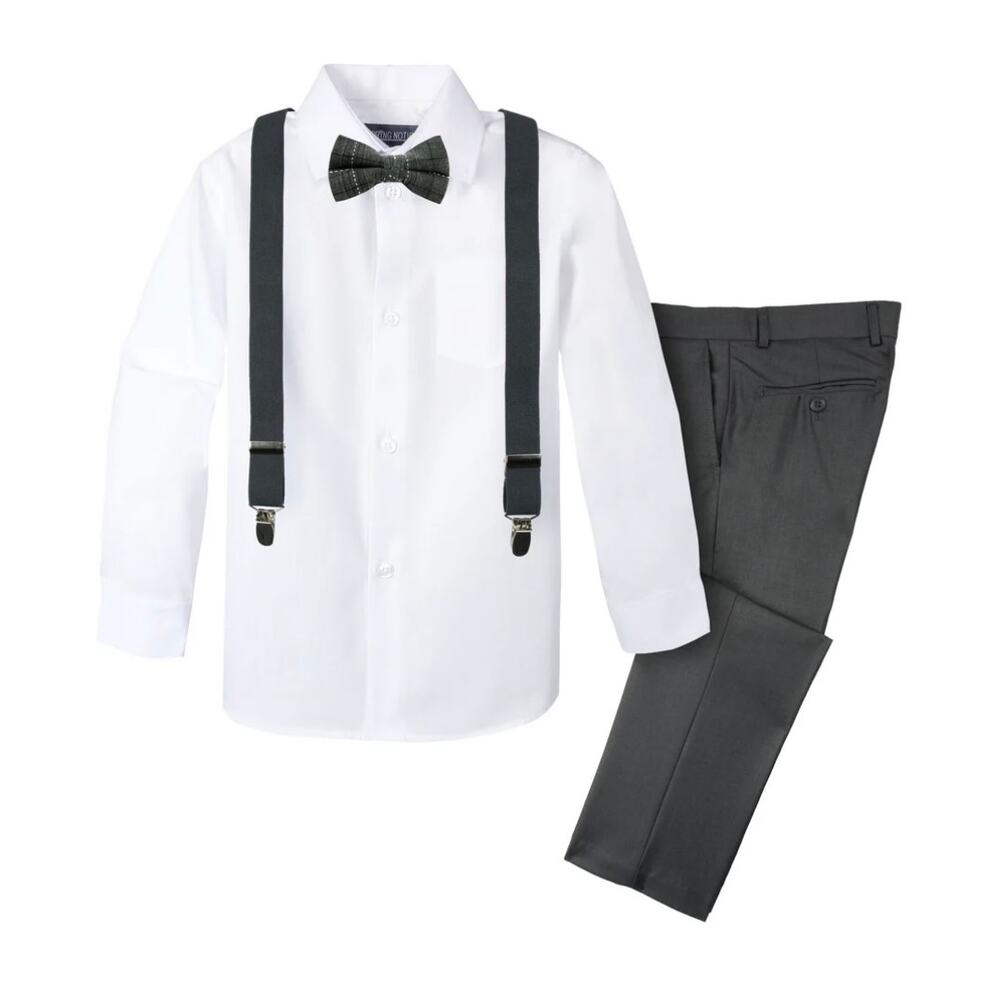 Brand New Boys' 4 Piece Suspenders Outfit, Boys Size 6